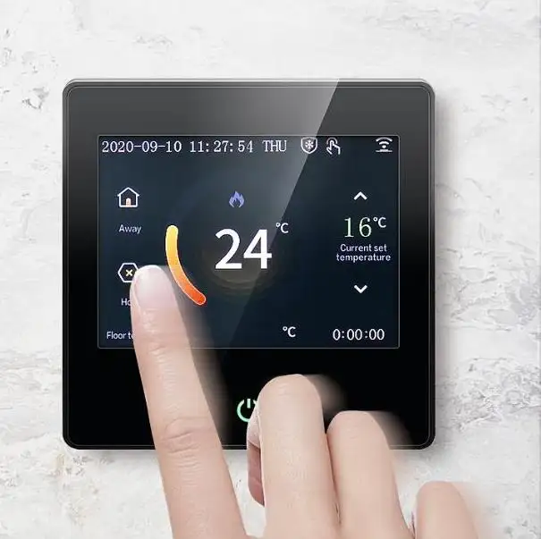 Termostato de pantalla táctil WIFI, Termostato para calefacción eléctrica por suelo radiante, venta al por mayor