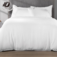 Ensemble de draps et housse de couette Hilton Hotel 5 étoiles, tissage 300T, moderne, 100% coton, blanc, toutes saisons