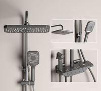 Douche pluie murale thermostatique salle de bain ensemble de douche en laiton mélangeur mitigeur robinet de pluie pommeau de douche mural robinet pluie