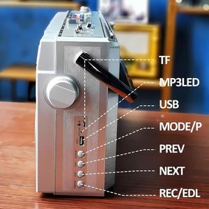 Boombox Portatile Stile Retrò Anni '80 con Lettore e <span class=keywords><strong>Registratore</strong></span> di <span class=keywords><strong>Cassette</strong></span>, Radio AM/FM, Supporto Ingresso SD/USB, Altoparlante Integrato - Product Image 4