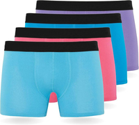 Caleçons boxeurs confortables pour hommes à taille mi-haute, sous-vêtements tricotés respirants de haute qualité avec une grande élasticité