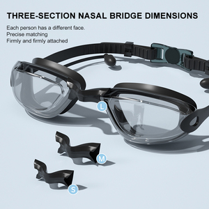 Lunettes <span class=keywords><strong>de</strong></span> natation anti-buée Lunettes <span class=keywords><strong>de</strong></span> natation d'arène professionnelles avec bouchon d'oreille <span class=keywords><strong>de</strong></span> couverture <span class=keywords><strong>de</strong></span> nez pour les sports nautiques adultes - Product Image 2