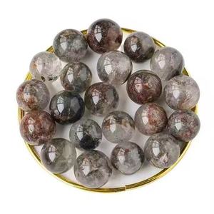 Venta al por mayor de esferas de cuarzo fantasma pulido para jardín, piedras semipreciosas, bolas de piedra para bricolaje, decoración del hogar, regalo, cristal curativo - Product Image 3