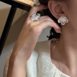 S925 argent Sterling grande fleur boucles d'oreilles Style coréen Niche Design lourd incrusté oreille bijoux Rhodium pour mariage en gros - Product Image 5