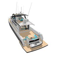 Yacht de luxe en fibre de verre de 78 pieds/23,98 m avec 2 moteurs in-bord de 725 CV pour la pêche en mer, les excursions, les croisières, les loisirs, la patrouille et le sport