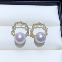 Pendientes de Plata de Ley 925 con Perlas Blancas Akoya de 6-6.5mm, Redondas, Grado AAAA, Certificadas por Terceros, Accesorio de Belleza Luminoso