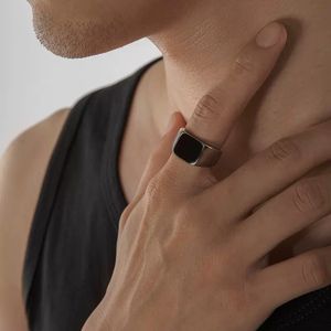 Zyo Fashion Designer Silver <strong>Signet</strong> Oval Shell <strong>Ring</strong> Stainless Steel Square <strong>Gold</strong> Plated Gemstone <strong>Rings</strong> for <strong>Men</strong> Women - Product Image 4