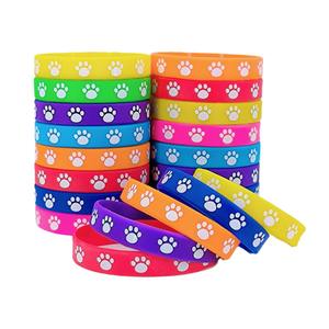 Lot de 8 bracelets en silicone patte de chien pour hommes et femmes, étanches, bijoux décoratifs, design animal rond, fabriqués à Zhaoqing, Guangdong - Product Image 2