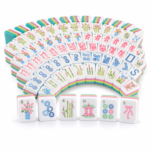 Ensemble <span class=keywords><strong>de</strong></span> Mahjong Américain Premium 166 Tuiles en Mélamine avec Supports et Poussoirs Tout-en-un pour Adultes Soirée <span class=keywords><strong>de</strong></span> Jeu en Famille Vente en Gros - Product Image 1
