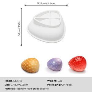 Strawberry <b>Cake</b> <b>Mold</b> PU Baking <b>Mold</b> 3D Fruit Dessert Mould for Chocolate Candy Fondant - Product Image 3