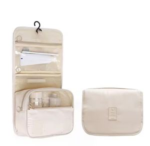 Portable Waterproof 100% Polyester Fabric Toiletry <b>Washbag</b> Hanging Hook for Women <b>Men</b> Large Capacity Travel Cosmetic Storage - Product Image 3
