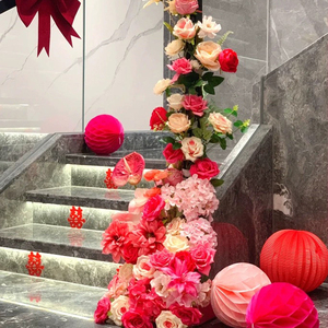 Flores de rosas artificiales de una sola rama de alta calidad, rosas de tacto Real para decoración de bodas, venta al por mayor, arbustos artificiales, hierba - Product Image 4