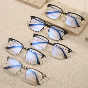 FANXUN2437 Hochwertiger TR Augenbrauenverschluss Design Beta-Titan-Brille Mode Trend Netzrot Geschäftsbrauenbrillenrahmen