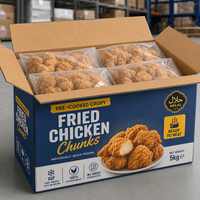 Morceaux de poulet frit surgelés de qualité supérieure, certifiés Halal, croustillants et panés, pour la vente en gros et la restauration rapide