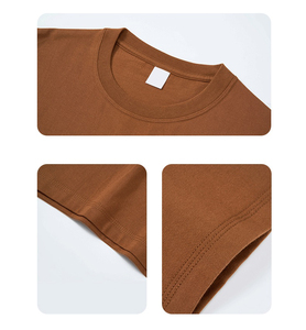 Customized Men's Heavyweight Cotton T-Shirt 26S Double Yarn Custom Logo Tshirt Oversize Short Sleeves Trendy 290g T shirt - Product Image 4