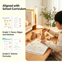 Ensemble de solides géométriques en bois de hêtre naturel, blocs de formes 3D, matériel mathématique Montessori, jouet éducatif pour enfants