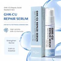 Sérum réparateur GHK-CU personnalisé avec logo OEM, peptide de cuivre, niacinamide, centella asiatica, sérum apaisant pour les peaux sujettes aux rougeurs