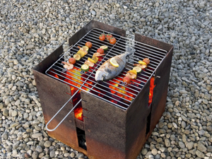 Rusty Corten Steel Wood-Burning <b>Fire</b> <b>Pit</b> for Outdoor Use - Product Image 3