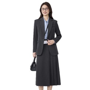 Women's Suit Set Midi Skirt Full Sleeve Polyester Anti-Wrinkle Office Lady Professional Attire For Commuting Interview - Product Image 5