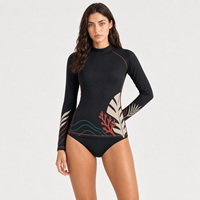 Haut de bain pour femme personnalisé, anti-UV UPF 50+, manches longues, motif floral botanique, 93% nylon extensible, imprimé numérique, pour le surf 1