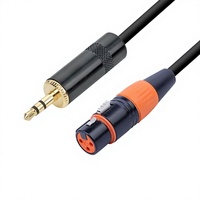 Câble audio micro équilibré 3,5 mm TRS mâle vers XLR 3 broches femelle, cuivre sans oxygène, gaine en nylon, pour enregistrement, mixage, sonorisation, caméra