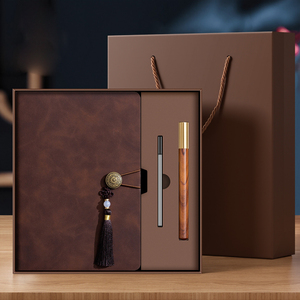 Luxury Leather Notebook <b>Gift</b> Set With Wooden Pen And Tassel Decor For <b>Graduation</b> Business Present Premium <b>Gift</b> Set Custom Logo - Product Image 1