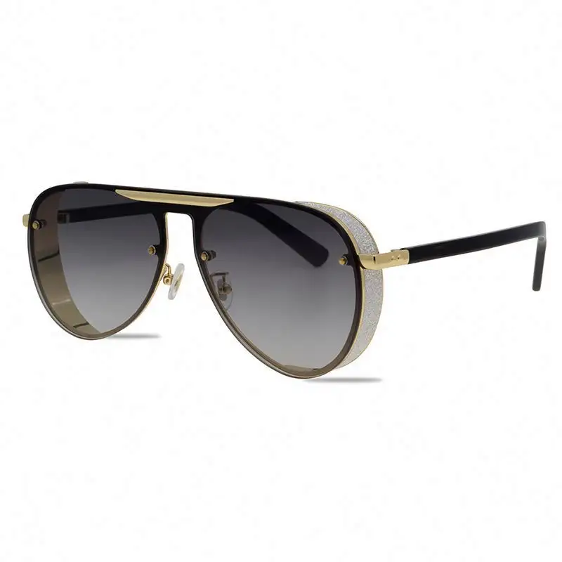 2023 New One Piece Sunglasses Replaceable Brand Ladies Fashion Trend Retro Dazzling Sunglasses Men's Toad Glasses