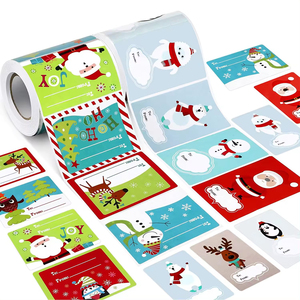 Rouleau d'étiquette auto-adhésive étiquette personnalisée cadeau décoratif décoration <span class=keywords><strong>de</strong></span> Noël boîte cadeau autocollants d'étiquette autocollant joyeux Noël - Product Image 3