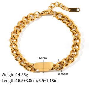 ERESI Drop Shipping Ensemble Collier et Bracelet Chaîne Cubaine Épaisse 8mm Style Hip Hop Miami, Plaqué Or 18K, Résistant au Ternissement - Product Image 4