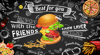 Papier peint mural 3D rétro personnalisé pour restaurant, motif mode, restauration rapide, burger, café, lait, thé, décoration de boutique