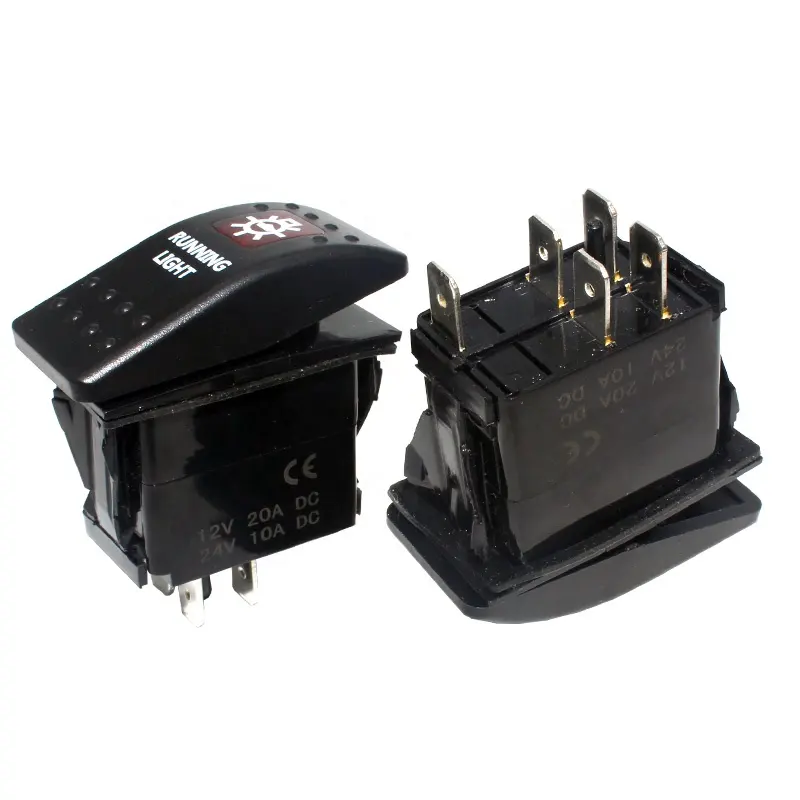 Interruptor liga/desliga de barco, interruptor de luz interior de led 24v 6 pinos 10a dc