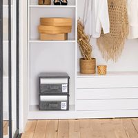 Vente en gros personnalisée tissu de lin gris penderie vêtements organisateur feuille Cube pliable ensemble de draps de lit organisateur