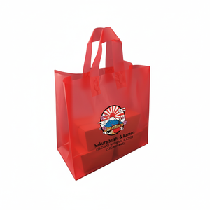Sac de courses en plastique robuste avec logo personnalisé, prix de gros, imperméable et durable - Product Image 1