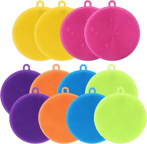 Safe and Dry Fast Silicone Dish Scrubber Silicone Sponge Dish <b>Brush</b> BPA Free Dishwasher Fruits <b>Vegetables</b> Washing and Cleaning - Product Image 1