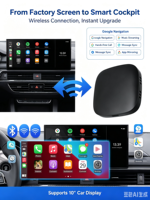 Boîte intelligente Android 13 8 Go + 128 Go 3 en 1, adaptateur sans fil Android Auto, dongle, stéréo portable, CarPlay sans fil