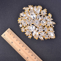 Alliage européen et américain strass cristal bijoux de fête de mariage grande fleur colorée diamant broches broches pour femmes filles