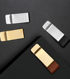 Clip de Metal en blanco de acero inoxidable con logotipo grabado personalizado, billetera delgada para hombre, Clip de dinero, Clips de dinero de Metal en blanco dorado para efectivo - Product Image 2