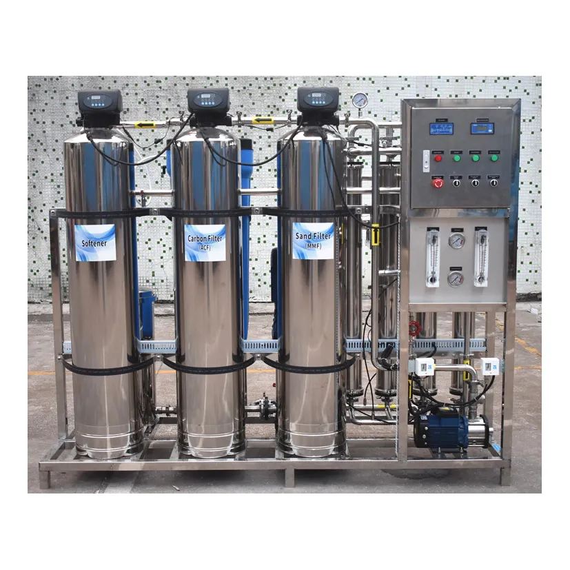 Máquina de tratamiento de agua pura potable de acero inoxidable, 1000 litros por hora, planta purificadora de agua ro