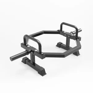 Folding Farmer Walking Strongman Hex Trap Bar with Lifting Stand fit 2 inch Weight Plate