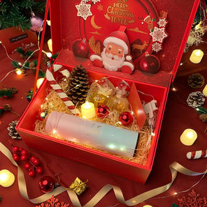 Hot Sale Luxury Custom Size Hinged Rigid Paper Christmas Gift Packaging <b>Box</b> High-End with Matt Lamination for Christmas Day - Product Image 4