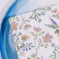 Nouvelles serviettes de table jetables 2 plis, motif Hortensia Violet, style sac, pour fête d'anniversaire, en pâte de bois vierge, avec découpage floral