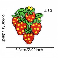 Patchs thermocollants brodés fraises en gros, appliques mignonnes fruits, crème glacée, pot de fleurs pour vêtements, sacs, décoration DIY
