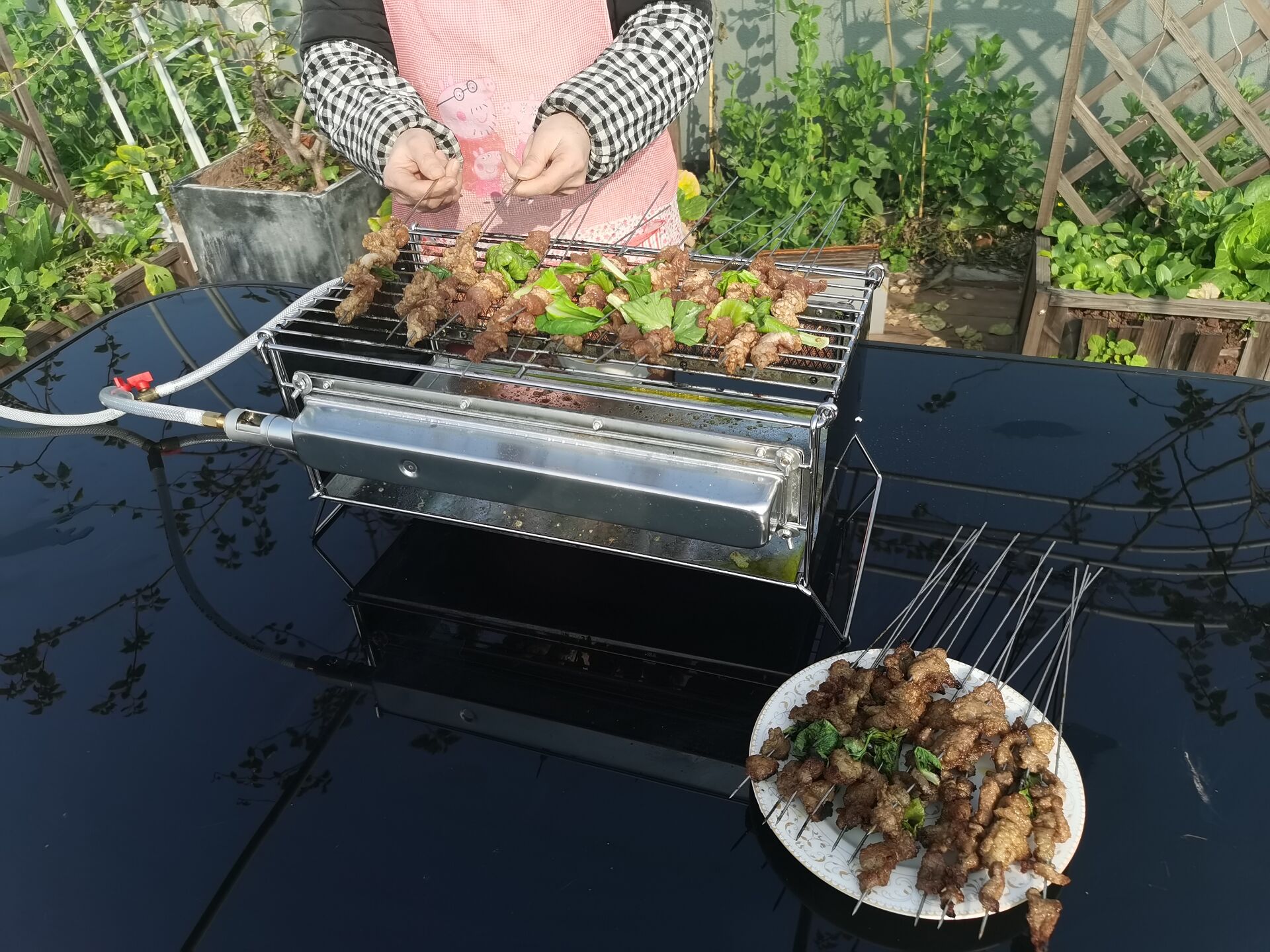 Potable Folding Outdoor Infrared Gas Burner Stainless Steel BBQ Grill