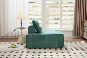 Vacuum Box Packed Single Modular <b>Sofa</b> Cube <b>Inflatable</b> Suede Fabric Square Block Settee Frameless One Seat Floor Lounge Chair - Product Image 5