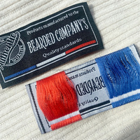 Étiquettes de vêtement tissées blanches privées sur mesure Étiquettes en tissu de coton à col en fer avec logo pour étiquettes d'emballage de fabricant de vêtements