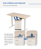 Cadre de bureau électrique moderne à double moteur pour position assise-debout, capacité de charge 100 kg/220 lb, hauteur réglable 700-1200 mm, bureau ergonomique