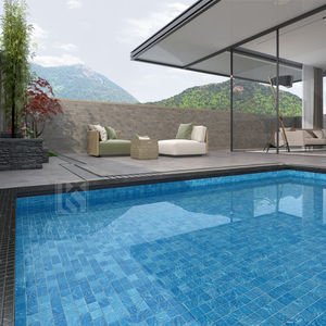 بلاط سيراميك مُزين بفسيفساء مموجة على شكل ماء بتصميم أسفا وأزرق مخفي - Product Image 4