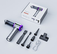 Aspiradora Inalámbrica 3 en 1 para Auto, 18000PA, 6000mAh, Soplador de Aire Eléctrico Portátil con Luz