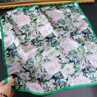 Écharpe en soie de Hangzhou de qualité supérieure, 100% soie de mûrier, pour femme, imprimé numérique artistique Camélia, été, douce pour la peau, carrée 68 cm