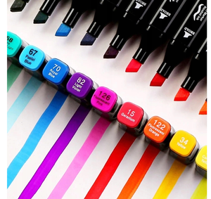 Ensemble de stylos <span class=keywords><strong>aquarelle</strong></span> 168 couleurs marqueurs huileux à <span class=keywords><strong>double</strong></span> tête en <span class=keywords><strong>feutre</strong></span> pour enfants avec sac en nylon marqueurs d'art peints à la main - Product Image 4